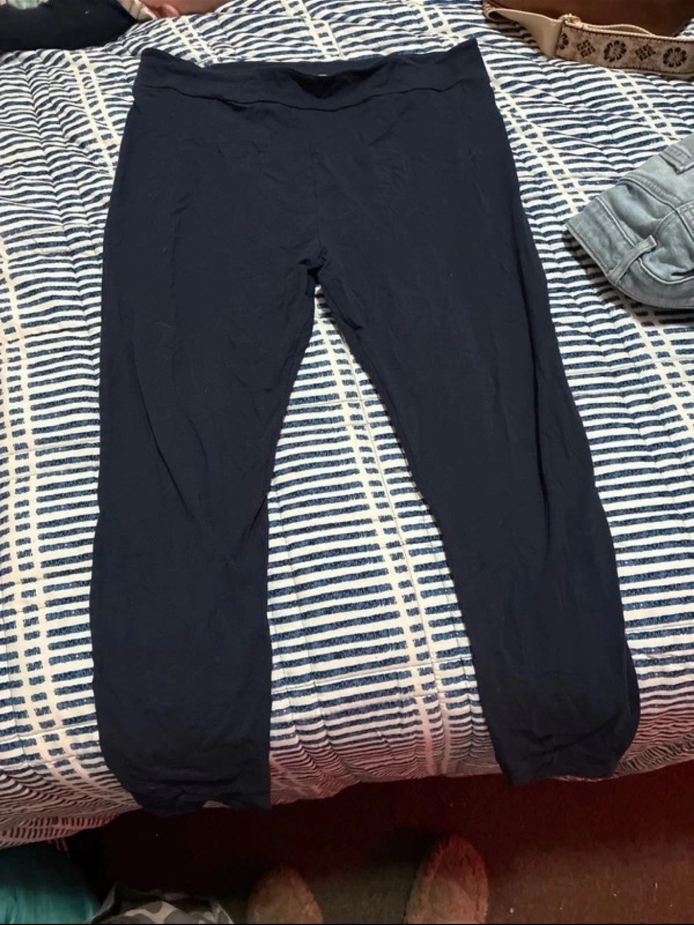 Women's Navy High-Waist WoolOver Leggings